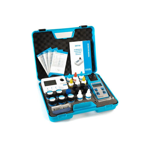 Turbidímetro y Fotómetro multiparamétrico portátil Cloro Libre y Total/Bromo/pH/Ácido Cianúrico/Hierro/Iodo completo - Remi Hogar