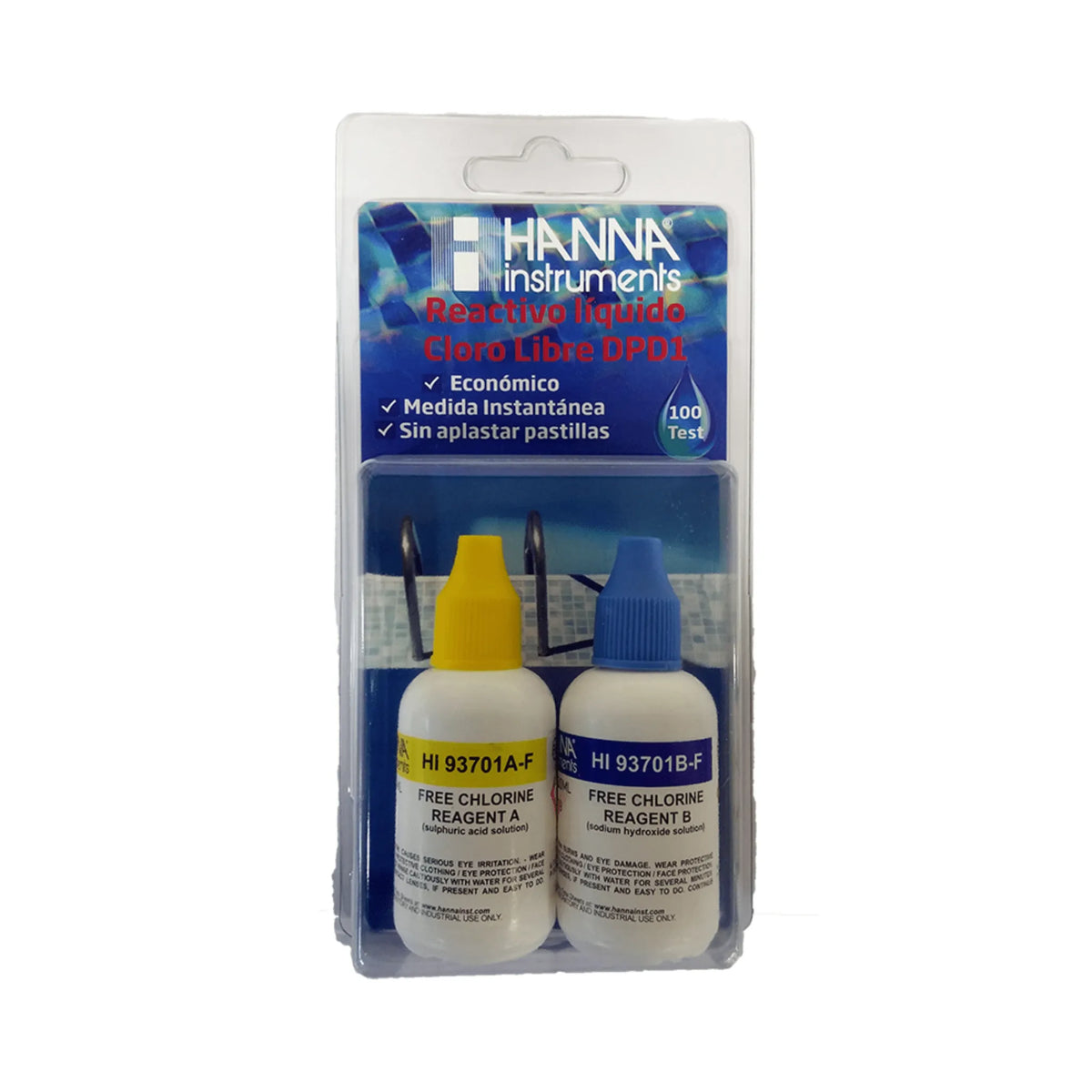 Reactivo líquido Cloro Libre 0,00 a 5,00 mg/L 100 test - Hanna - Remi Hogar