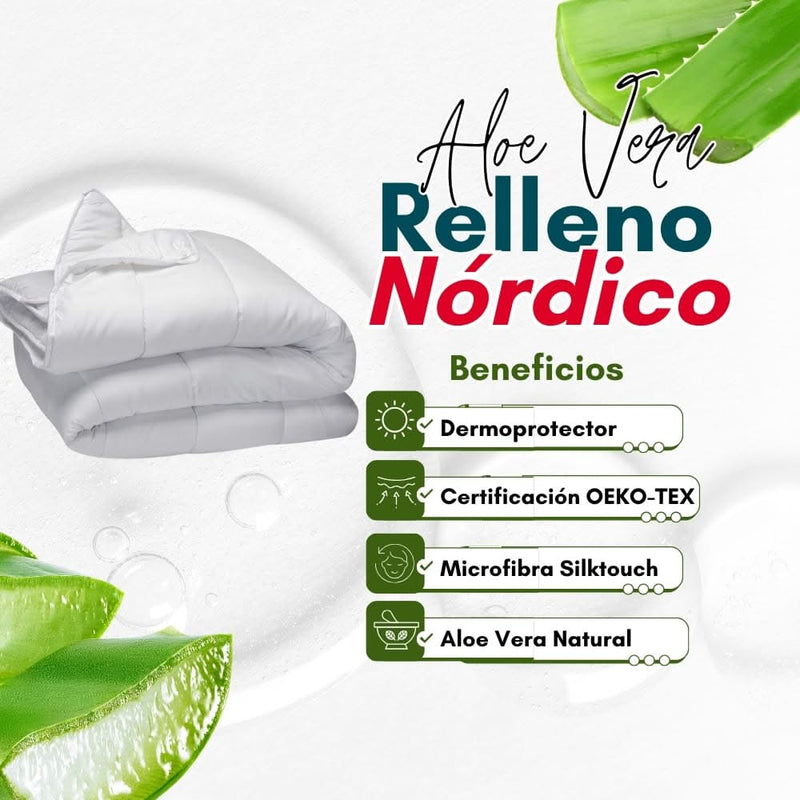 Edredón Relleno Nórdico de Fibra Aloe Vera - Remi Hogar