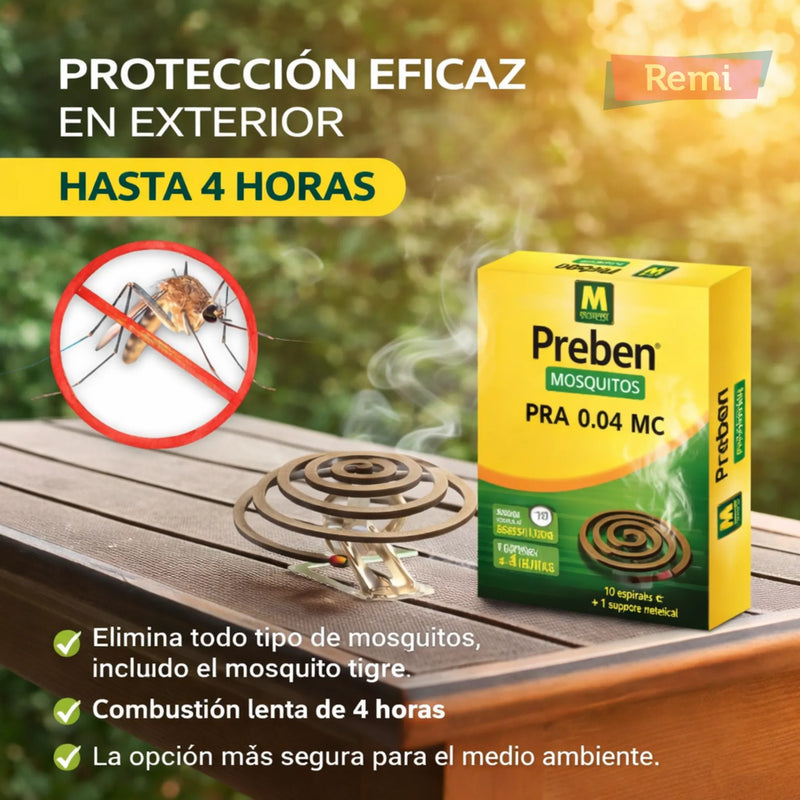 Espiral insecticida antimosquitos 10 unidades - Preben