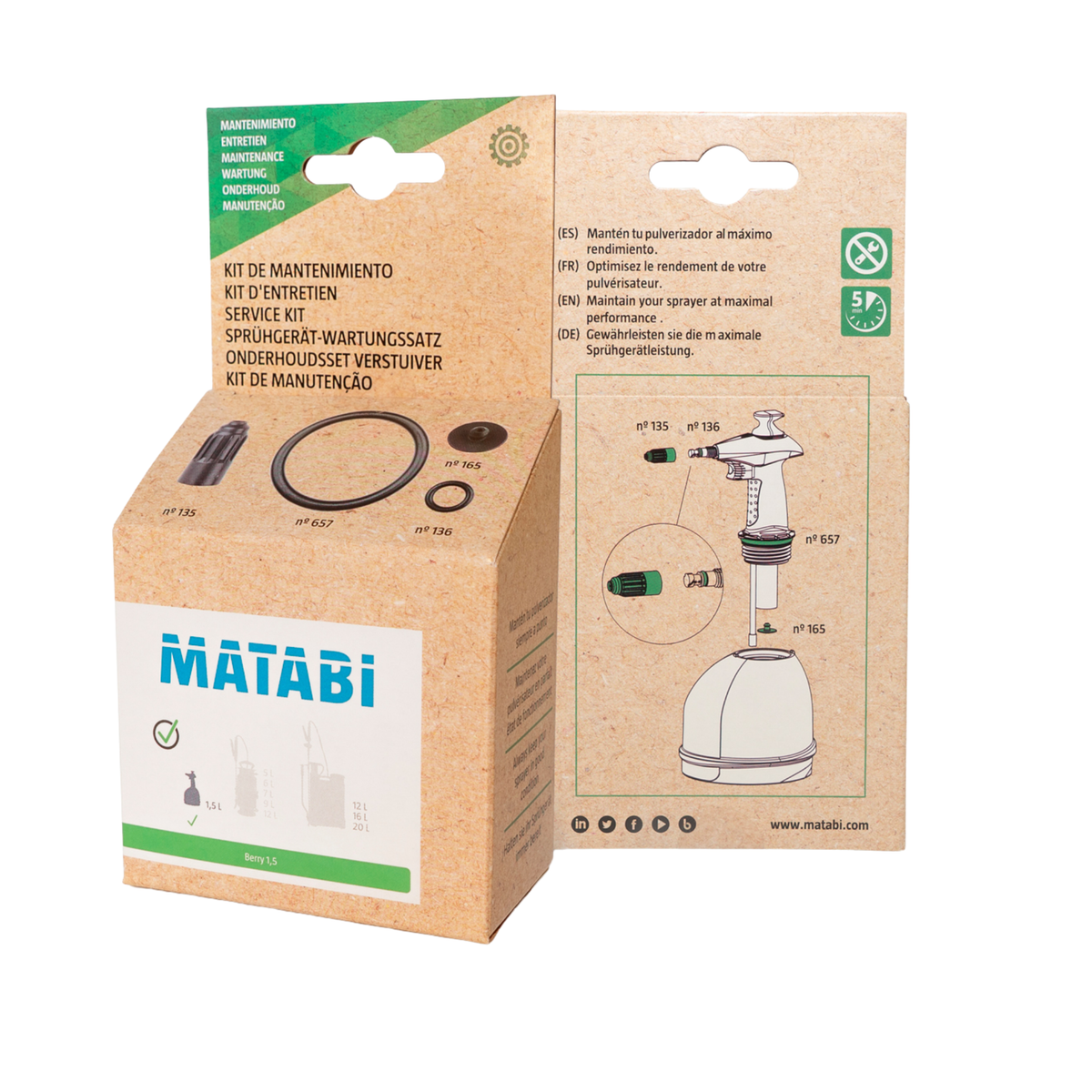 Kit mantenimiento Matabi Berry 1.5 para pulverizador PP 1,5L