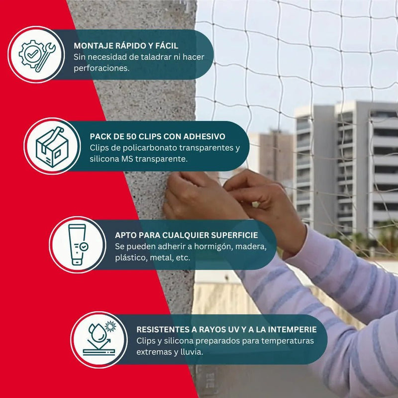 Pack Red y Clips Anti Palomas - Remi Hogar - Remi Hogar