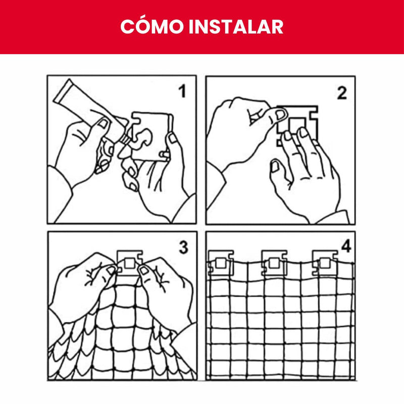 Red de Balcón para Gatos Blanca – Kit Completo con Fijaciones y Silicona para Balcones - Remi Hogar