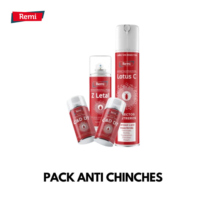Pack para fumigar Chinches - 2 Descargas, 1 Spray, 1 Laca