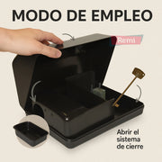 La AF Fortis es una caja portacebos metálica abierta