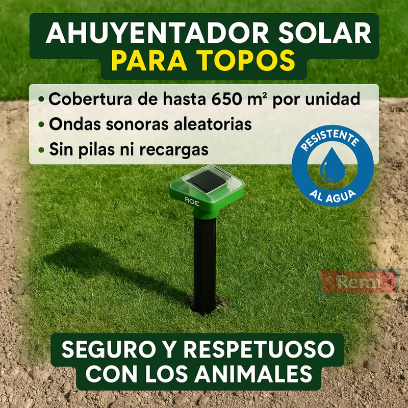 Ahuyentador solar para topos resistente al agua - Masso - Remi Hogar