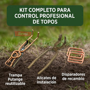 Trampa Putange para topos de alambre de acero, sistema mecánico para captura eficaz en galerías subterráneas