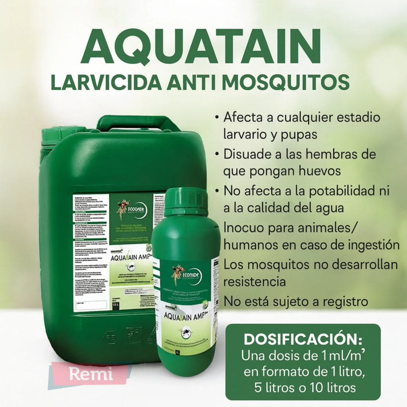 Aquatain Larvicida Anti Mosquitos 1L y 5L - Insecthor - Remi Hogar
