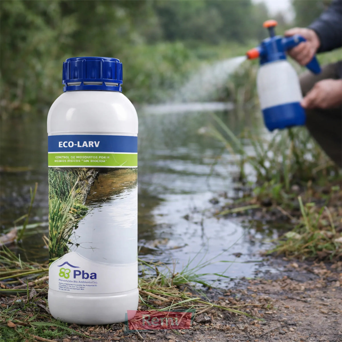 Eco-Larv 1 litro para control de larvas de mosquitos en agua estancada