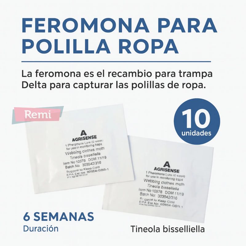 Feromona para Polilla Ropa 10 Unidades - KG - Remi Hogar