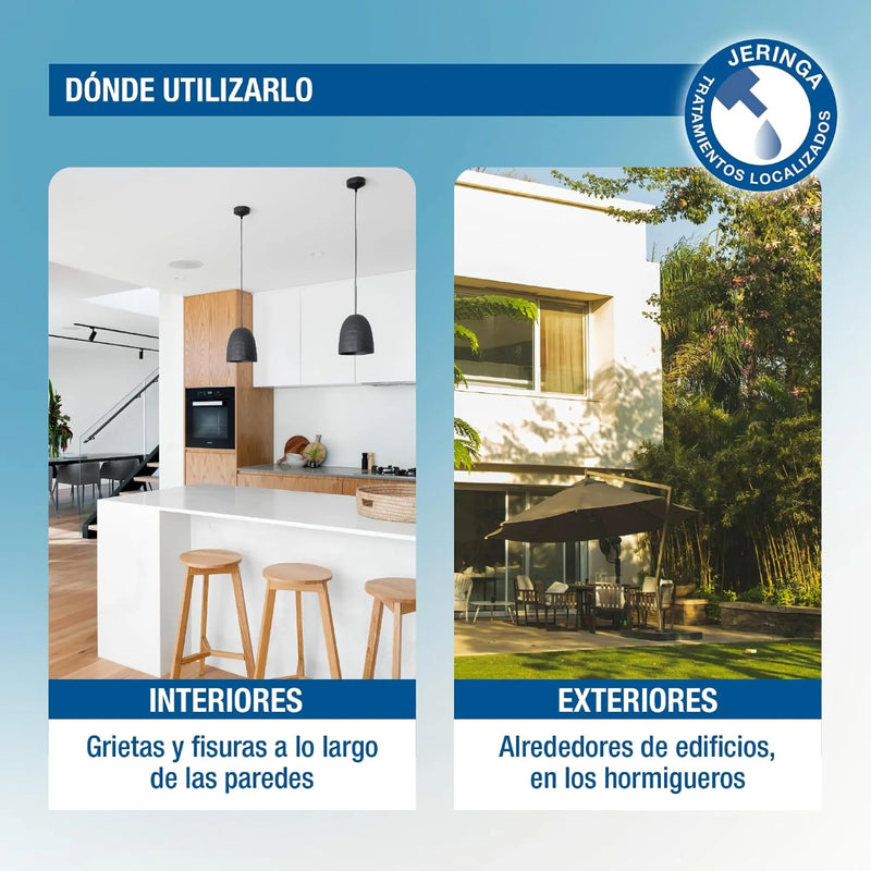 El Gel Antihormigas 7 g es un cebo insecticida listo para usar diseñado para el control de hormigas y hormigueros mediante aplicaciones pequeñas y localizadas.