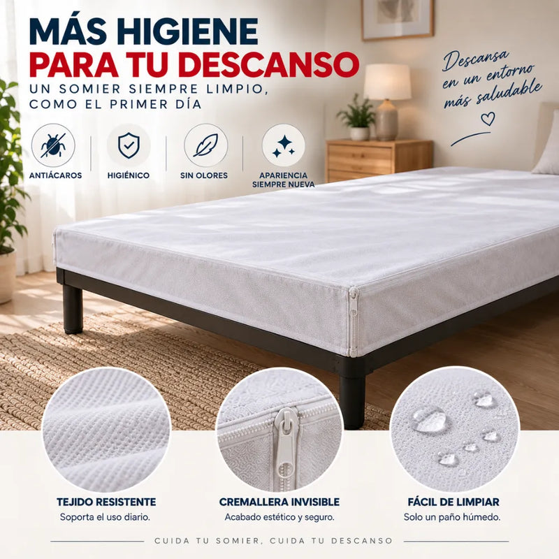 Funda Anti Chinches para Somier con Cremallera | Protección Integral Anti Ácaros, Antibacteriana y Transpirable RemiSomier