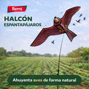 Halcón Espantapájaros con Mástil 6 metros - Ahuyentador Natural de Aves para Jardines y Cultivos