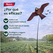 Halcón Espantapájaros con Mástil 6 metros - Ahuyentador Natural de Aves para Jardines y Cultivos