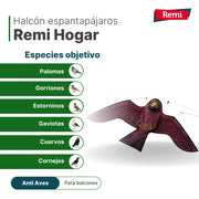 Halcón Espantapájaros con Mástil 6 metros - Ahuyentador Natural de Aves para Jardines y Cultivos