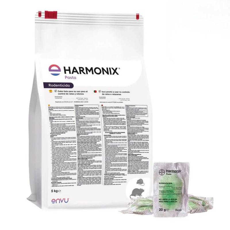Cebo fresco rodenticida con Colecalciferol 0,075% - Harmonix Pasta 5 kg - Remi Hogar