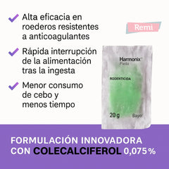 Cebo fresco rodenticida con Colecalciferol 0,075% - Harmonix Pasta 5 kg - Remi Hogar
