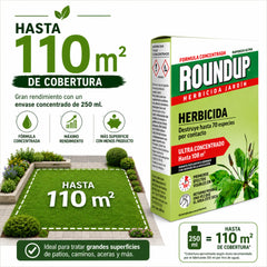Herbicida ecológico Roundup 250 ml concentrado para eliminar malas hierbas de forma eficaz en 1 hora