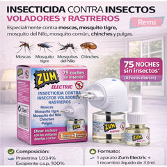 Zum Electric Insecticida Eléctrico Mosquitos, Moscas, Chinches y Pulgas 75 Noches