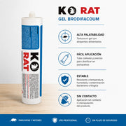 Rodenticida en gel de alta palatabilidad para control de roedores K.O. Rat Gel Brodifacoum