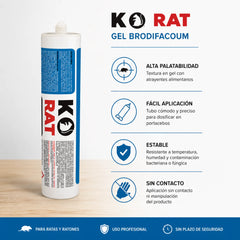 Rodenticida en gel de alta palatabilidad para control de roedores K.O. Rat Gel Brodifacoum