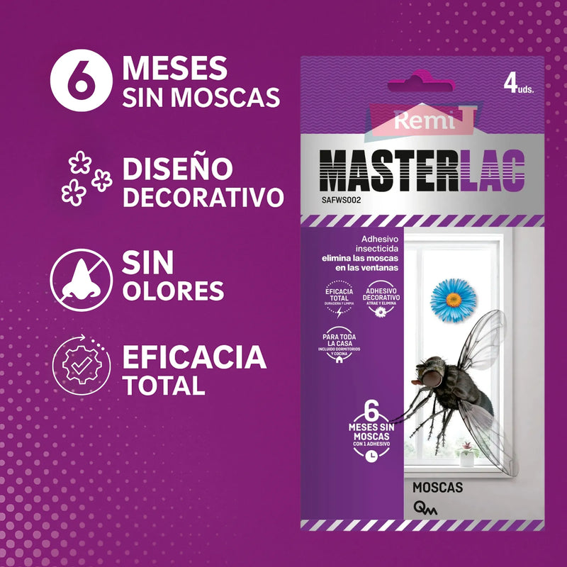 Masterlac Adhesivo - Flor Insecticida decorativo para ventanas - Quimunsa - Remi Hogar