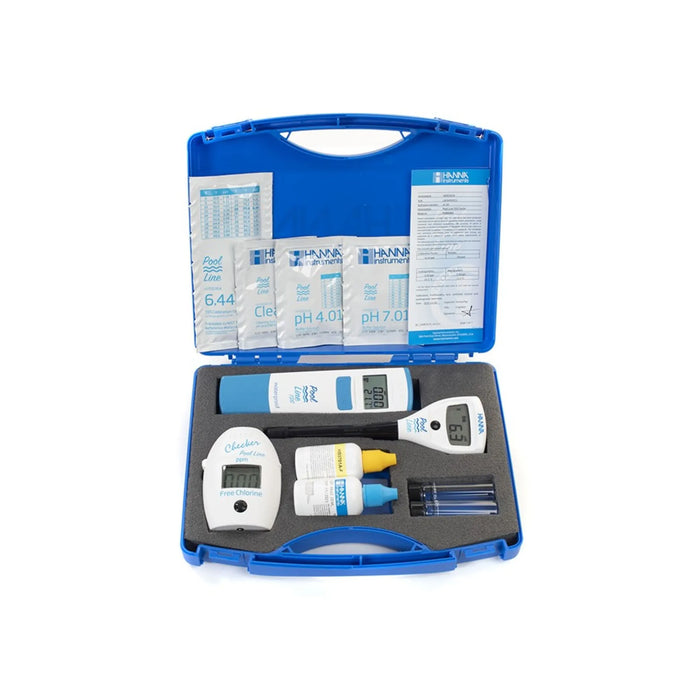Maletín ELECTROLISIS SALINA Cloro Libre, TDS (sal) y pH (HI7014+HI983024 + HI981014) - Hanna