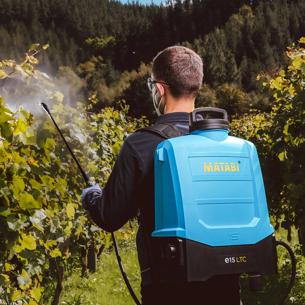 Matabi e15 LTC pulverizador de mochila con control electrónico y modos HIGH / LOW