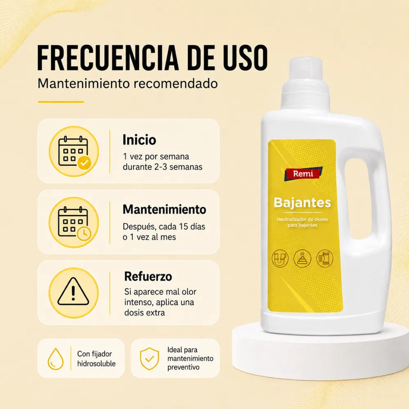 Neutralizador de olores para desagües, tuberías y bajantes