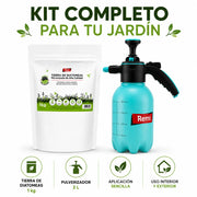 Kit Tierra de Diatomeas 1 kg de alta pureza y Pulverizador 2 L insecticida