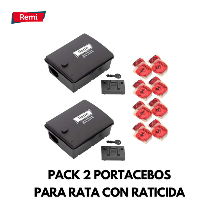 Pack 2 portacebos EVO para ratas + Raticida