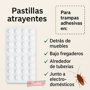 Pastillas atrayentes trampas cucaracha 50 unidades - Remi Hogar