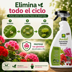 Tratamiento listo para usar en geranios con acción preventiva y curativa contra Pulgones, Araña Roja y Cochinillas