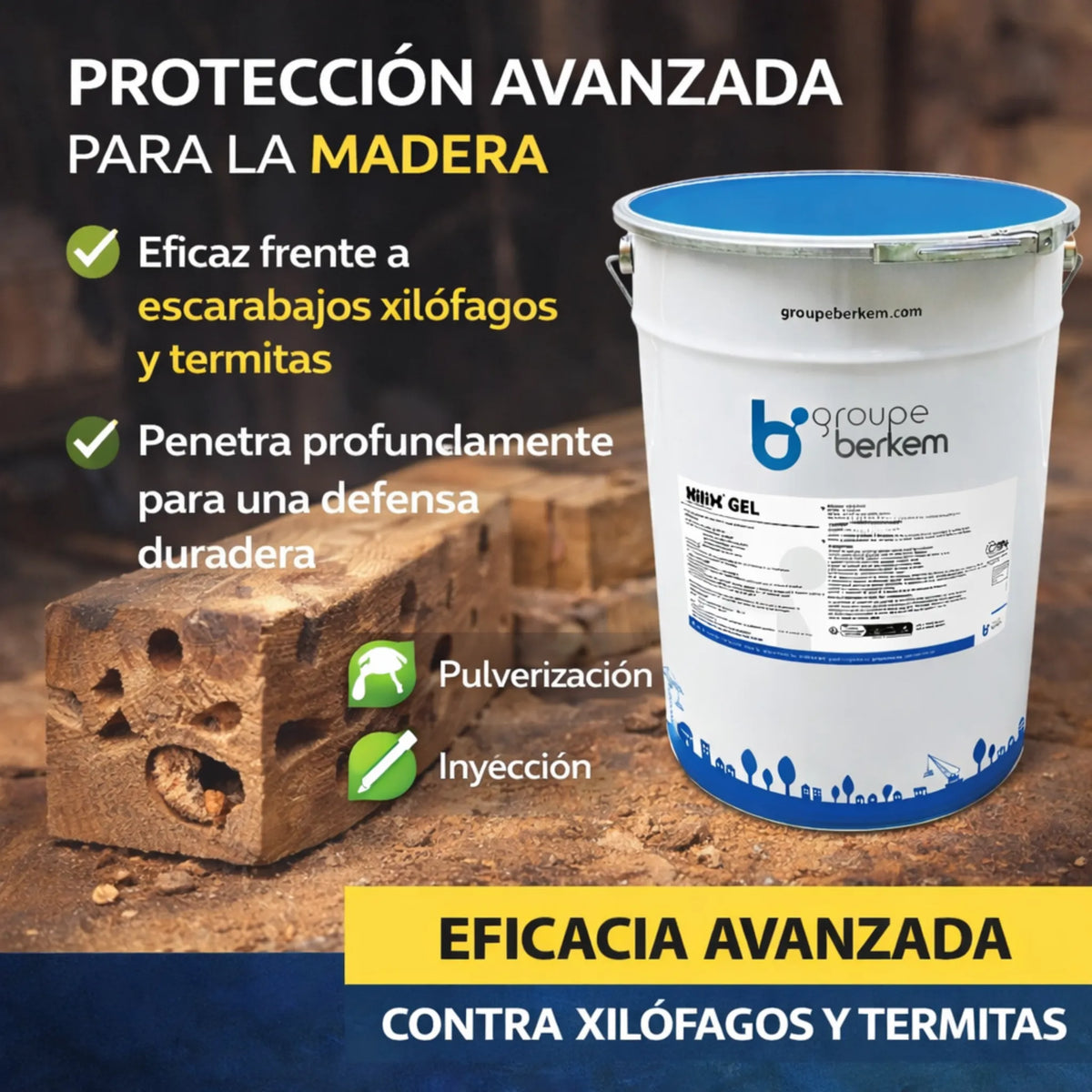 Xilix Gel 20 litros protector madera contra carcoma y termitas