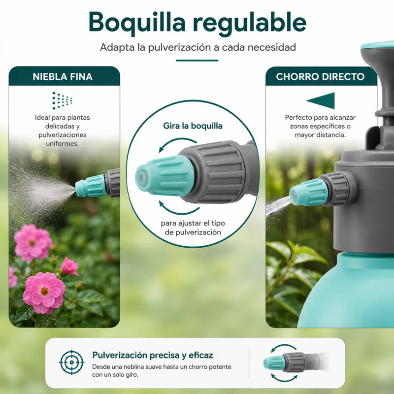 Pulverizador manual de 2 litros para jardín, huerto y limpieza