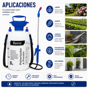 Pulverizador a Presión de 8 Litros para Jardín, Huerto y Exteriores