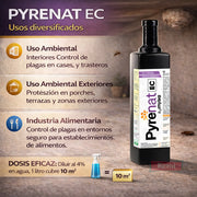 Insecticida concentrado Pyrenat EC para mosquitos, moscas y cucarachas para pulverización