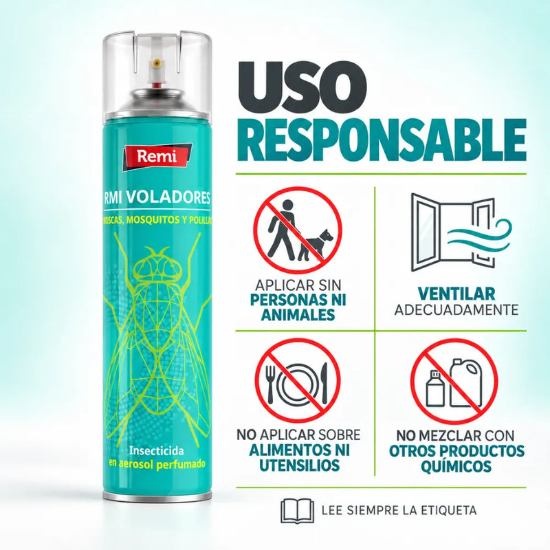 Insecticida en aerosol perfumado para combatir insectos voladores en el hogar contra moscas, mosquitos y polillas