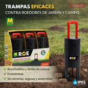 Massó - Trampa para topillos ROE para control de roedores en jardines y huertos