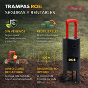 Massó - Trampa para topillos ROE para control de roedores en jardines y huertos