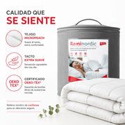 Relleno Nórdico Antiácaros y Antibacteriano RemiNordic Fibra Siliconada 300 g/m² Transpirable, Lavable y Certificado OEKO-TEX