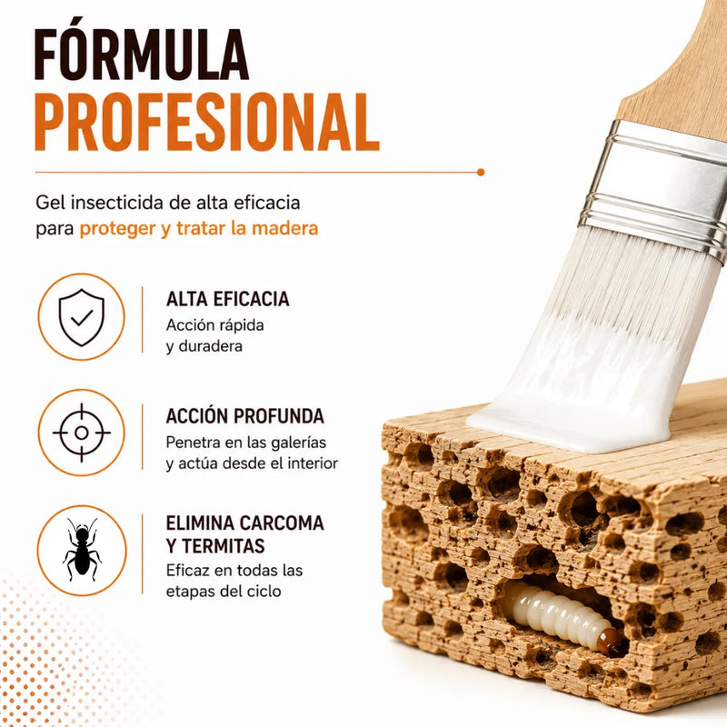 Gel Tratamiento Madera Carcoma y Termitas 400 ml Protector de Madera Listo para Usar en Interior