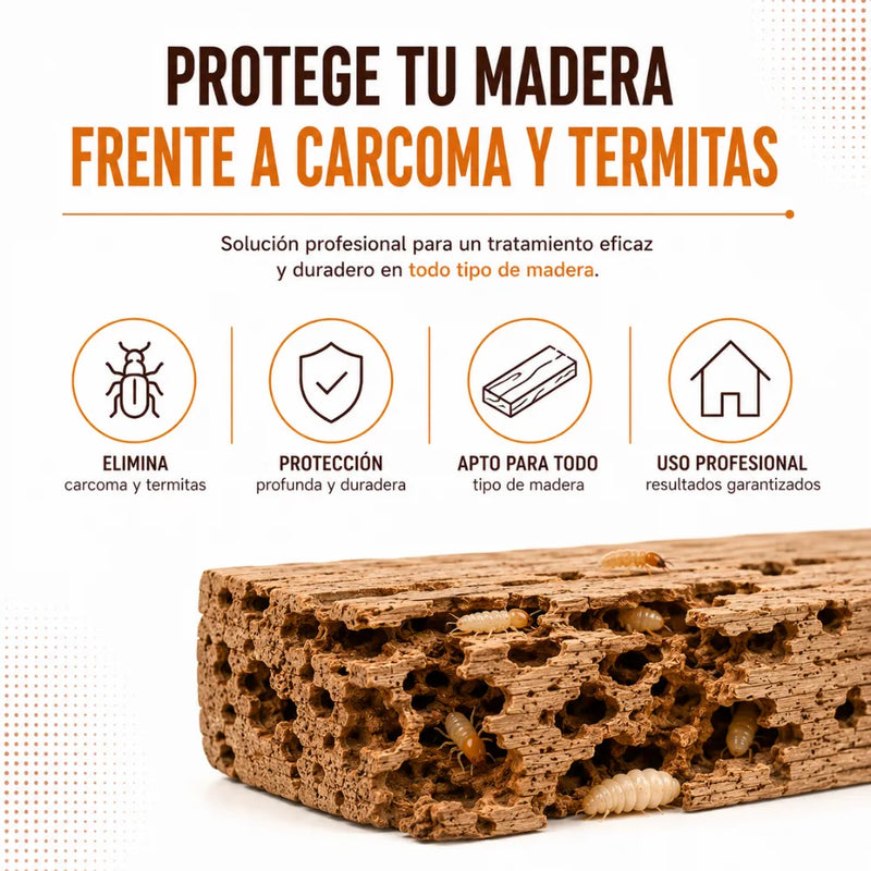 Gel Tratamiento Madera Carcoma y Termitas 400 ml Protector de Madera Listo para Usar en Interior