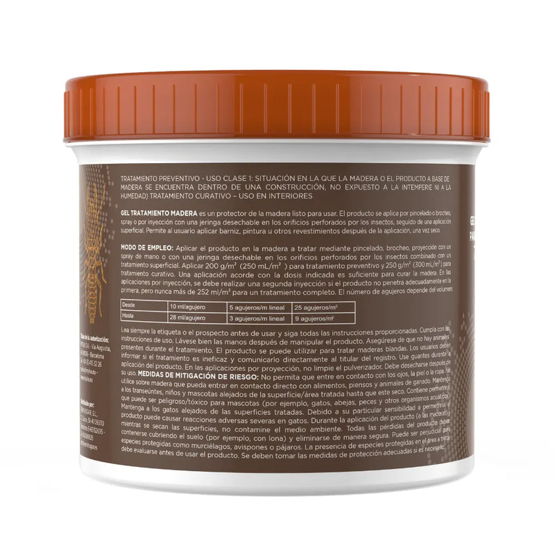 Gel Tratamiento Madera Carcoma y Termitas 400 ml Protector de Madera Listo para Usar en Interior