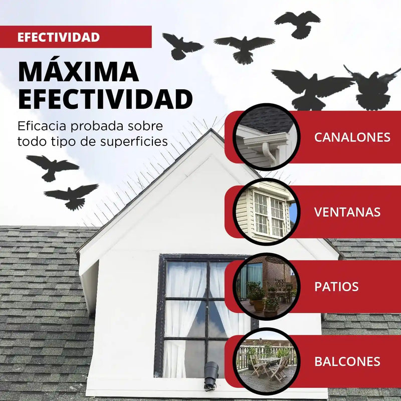 Pinchos AntiPalomas E - 40 Base Policarbonato (1 metro) - Remi Hogar