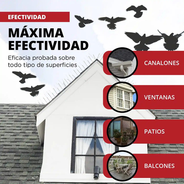 Pinchos AntiPalomas E-40 Base Policarbonato (1 metro)