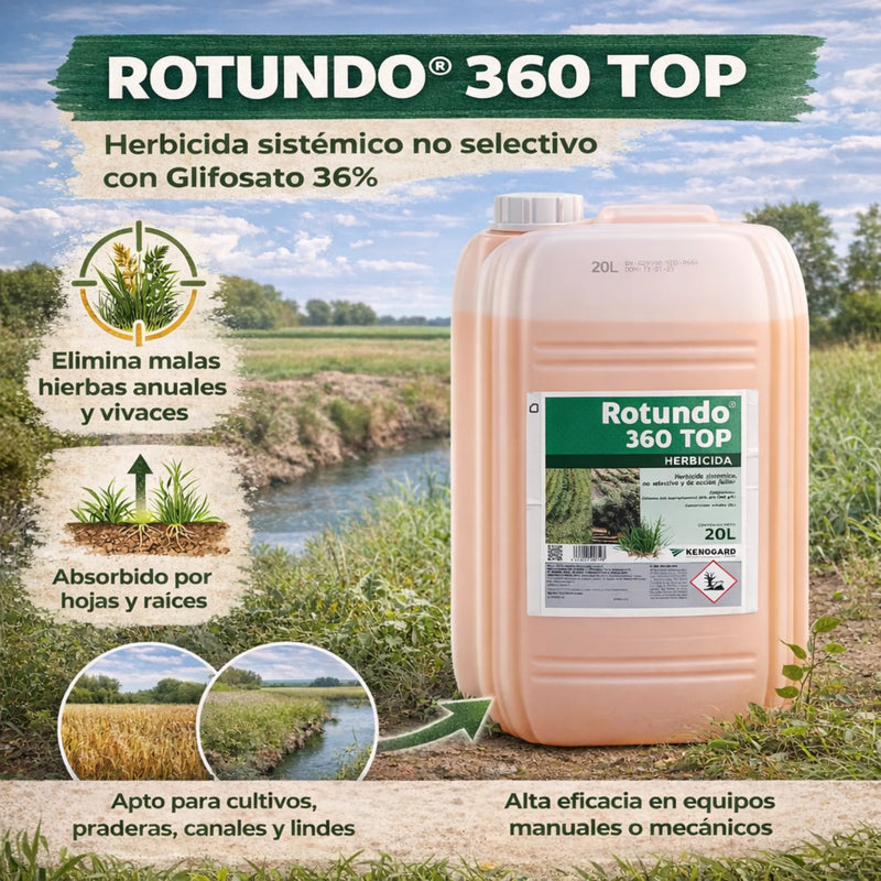Rotundo 360 Top 20 litros – Herbicida sistémico Glifosato 36%