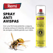 Spray Insecticida Anti Avispas, avispón y avispa asiática 750 ml - Remi Hogar