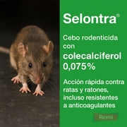 Cebo rodenticida con Colecalciferol 0,075% - Selontra Bloque Blando 3 kg - Remi Hogar
