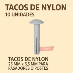 Tacos de Nylon 10 unidades - Remi Hogar - Remi Hogar